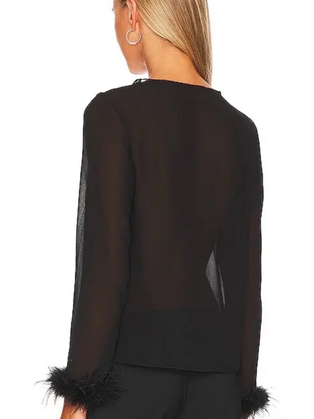 SNDYS. Black Sheer Blouse - Picture 2 of 12
